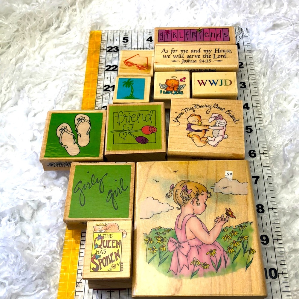 Wooden stamps - girly bundle